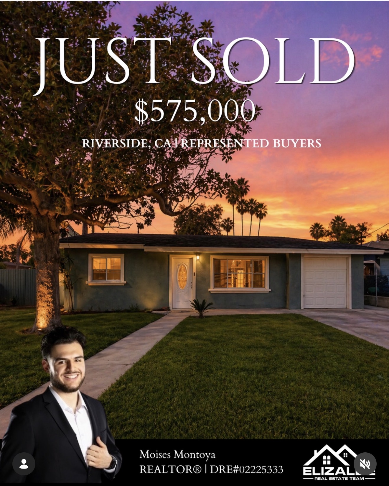 Just sold single-story home in Riverside, California